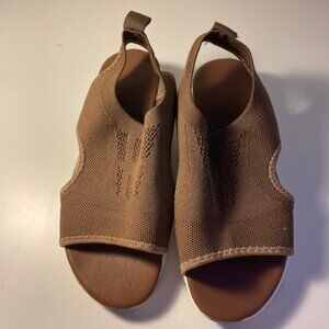 Brown Mesh Comfy Slip On Sandals